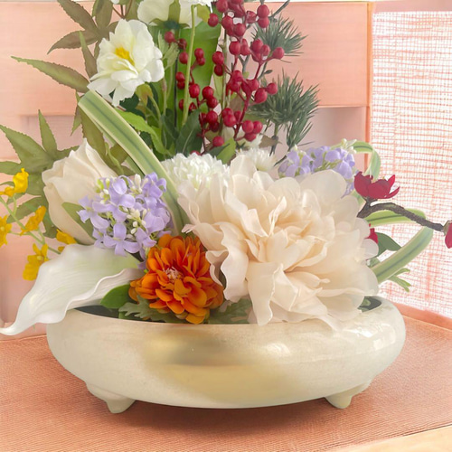 正月アレンジ 光触媒フラワー 和のアレンジメントフラワー 新年飾り