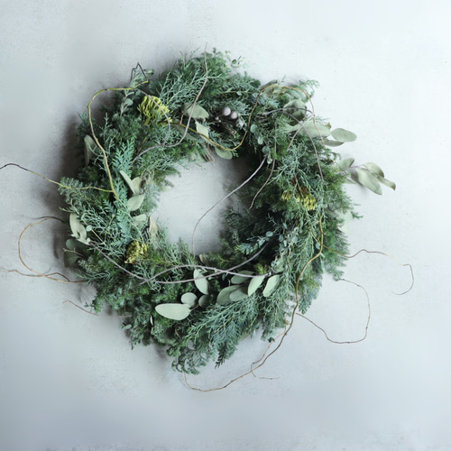 ドライフラワー　フレッシュ　グリーン　クリスマス　スワッグ　No.47 ドライフラワー フレッシュ グリーン クリスマス スワッグ No.47