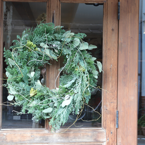 50cmの 大きなクリスマスリース フレッシュグリーン フレッシュリース