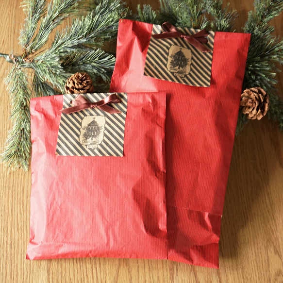 クリスマス限定 タイツ２足セット ウエストゴム調整 マタニティ対応　アランマスタード プランターチャコール 2枚目の画像