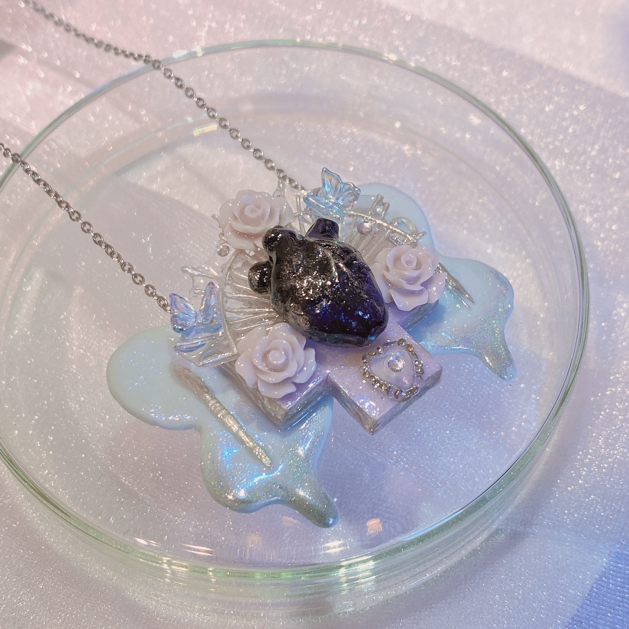 解剖ネックレス(blue×rose)