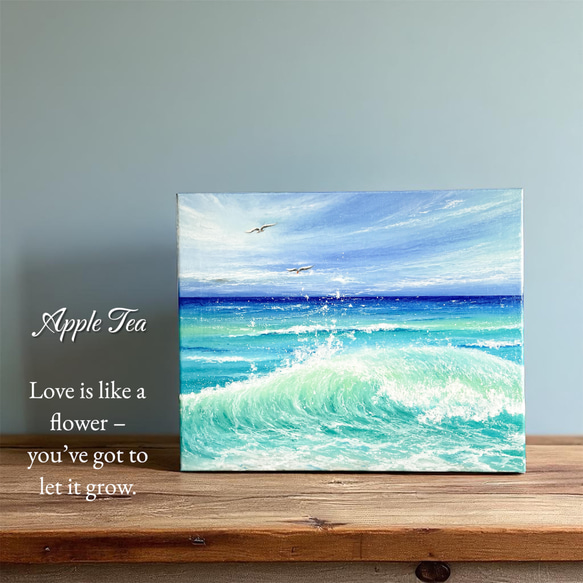 特集掲載作品＊ Earth【原画】波の音とカモメ〜大人ブルー (チョーク