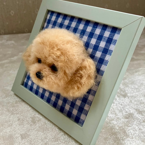 ♡いつも一緒だね♡ 【羊毛フェルトの額入りトイプードルちゃん
