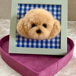 ♡いつも一緒だね♡ 【羊毛フェルトの額入りトイプードルちゃん