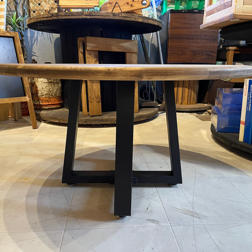 在庫あり　即納　丸テーブル　テーブル　机　ダーク　ブラック　杉　棚　天然木 在庫あり即納丸テーブルテーブル机ダークブラック杉棚天然木