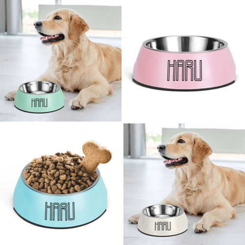 名前入り ペットフードボウル 犬 猫 ペットグッズ ステンレス 餌入れ