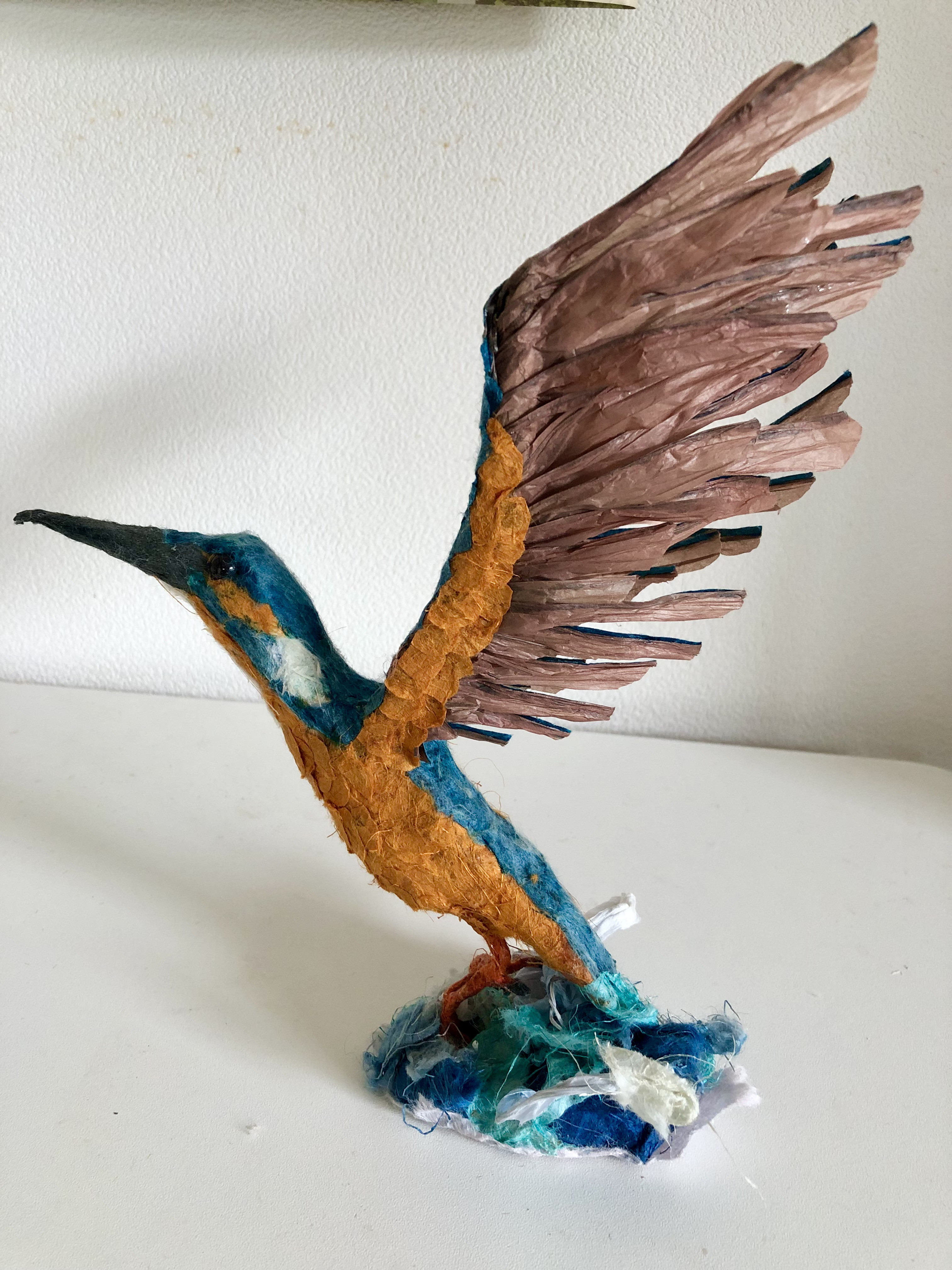 和紙のカワセミ