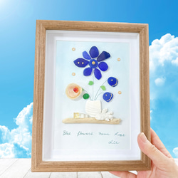 シーグラスアート no.2 青の世界③ レアカラー コバルトブルー