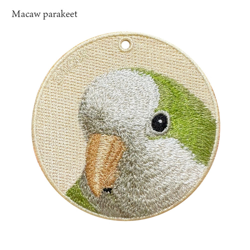 キーホルダー 刺繍 オキナインコ インコ キーチェーン プレゼント