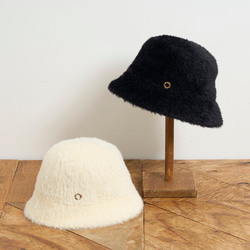 防紫外線/可調式尺寸生態皮草保暖漁夫帽/黑色 245-11-205 [除臭] 第15張的照片