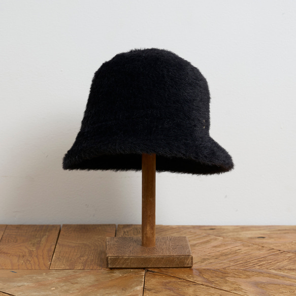 防紫外線/可調式尺寸生態皮草保暖漁夫帽/黑色 245-11-205 [除臭] 第11張的照片