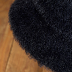 防紫外線/可調式尺寸生態皮草保暖漁夫帽/黑色 245-11-205 [除臭] 第13張的照片