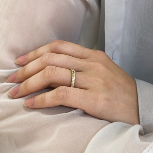 エタニティリング 彫り留め リング 大粒ダイヤ リング エタニティ