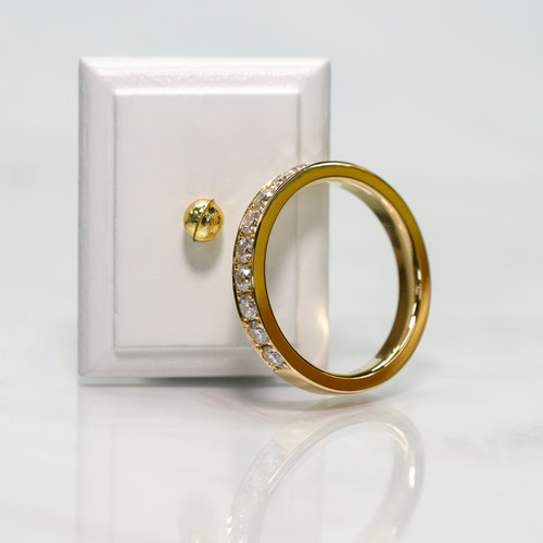 エタニティリング 彫り留め リング 大粒ダイヤ リング エタニティ