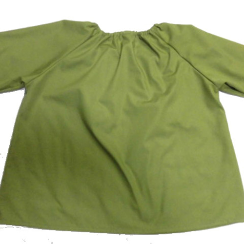 長袖スモック・120～130／緑・チェック【sc2763】 子供服 yumekago  