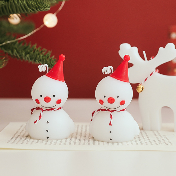 5個セット＞スノーマン 雪だるま キャンドル クリスマス
