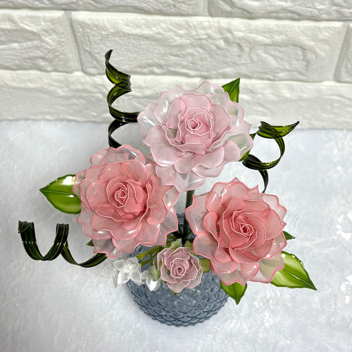 ミニ薔薇の花束 〜薔薇～ ディップフラワー アメリカンフラワー 3本