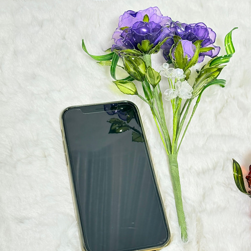 バラ　３本　アメリカンフラワー　ディップフラワー ミニ薔薇の花束 〜薔薇～ディップアート アメリカンフラワー 3本
