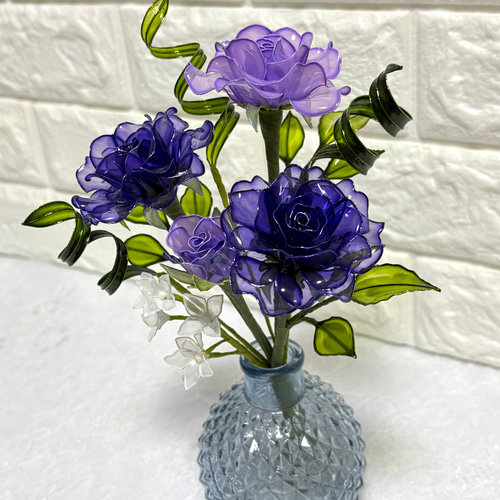 ミニ薔薇の花束 〜薔薇～ ディップフラワー アメリカンフラワー 3本