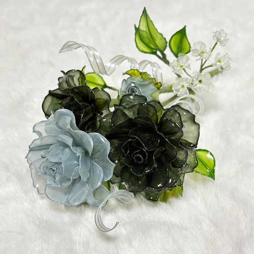 ミニ薔薇の花束 〜薔薇~ディップアート アメリカンフラワー 3本 ミニ薔薇の花束 〜薔薇~ディップアート アメリカンフラワー 3本