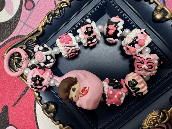 ハンドメイド キレイ 上品 オシャレ カワイイ 布 チェーン 花 バッグチャーム ピンク系 キーホルダー バッグチャーム アジアンテイスト チャーム
