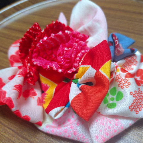 販売予定　七五三ヘッドドレス　髪飾りアンティーク着物　マゼンダピンクくすみブルー 販売予定 七五三ヘッドドレス 髪飾りアンティーク着物 マゼンダピンク