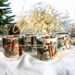再販】⭐️クリスマスインテリア ボタニカルクリスマスキャンドル