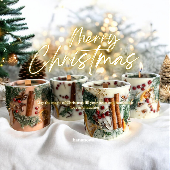 再販】⭐️クリスマスインテリア ボタニカルクリスマスキャンドル
