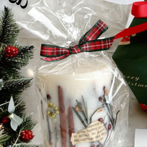 再販】⭐️クリスマスインテリア ボタニカルクリスマスキャンドル
