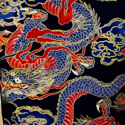 大きめトートバッグ 和柄 龍 龍神 竜 ハンドメイド ショルダーバッグ