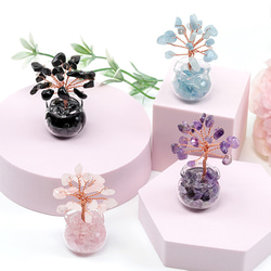 N3105 2個  ミニジェムツリー 天然石 クリスタル水晶   浄化    2 x（1ヶ） 3枚目の画像