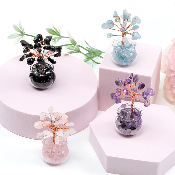 N3105 2個  ミニジェムツリー 天然石 クリスタル水晶   浄化    2 x（1ヶ） 3枚目の画像