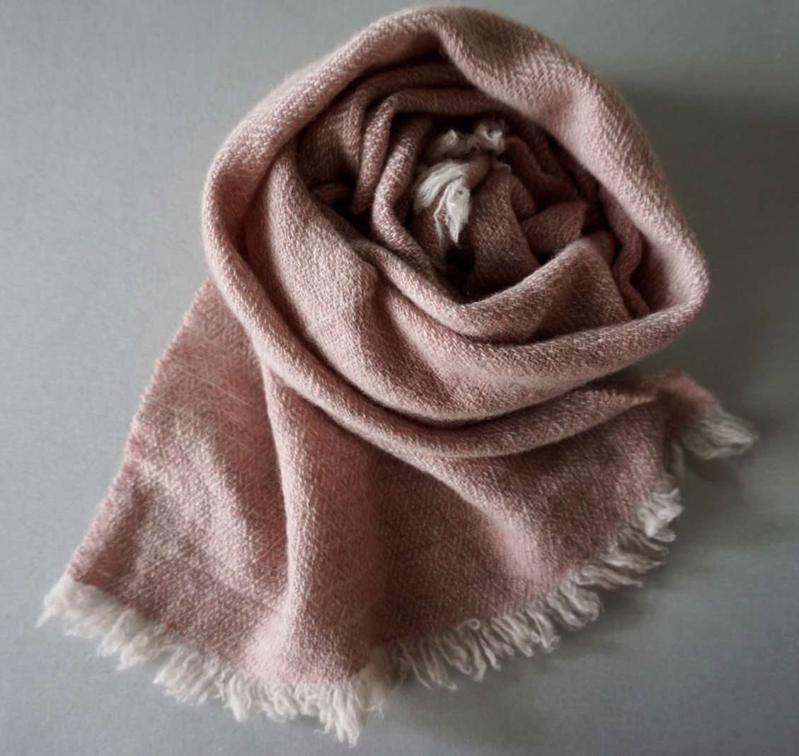 手織り　ミニマフラー　カシミヤ　AWM-017