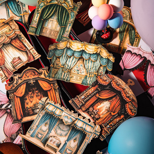 シール オペラの舞台 6種類60枚入り コラージュ 素材 シール