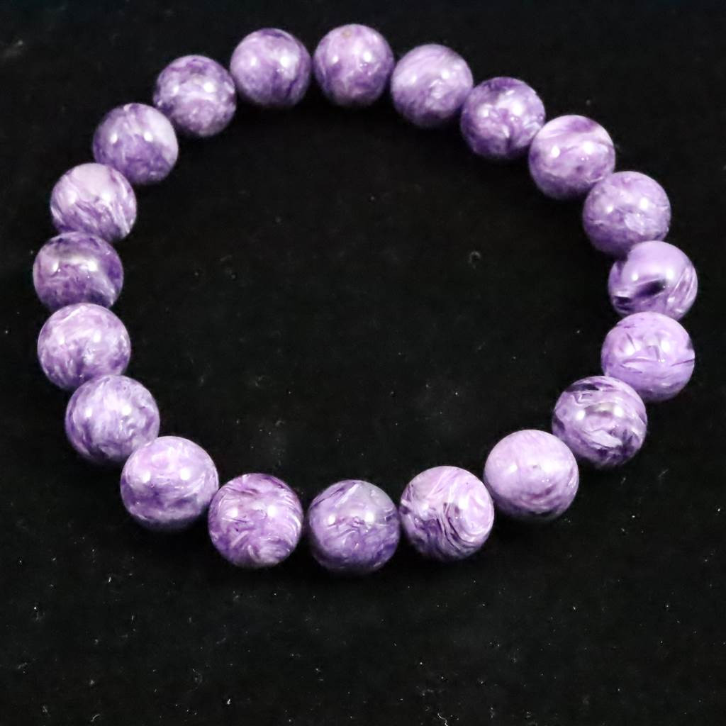 ロシア産 チャロアイト 5A  10mmブレスレット 28.7g #29900