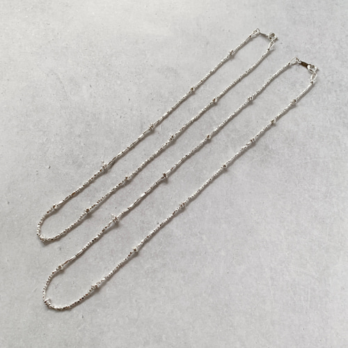 再販］カレンシルバー ラフロンデルMIX ネックレス／ブレスレットSET