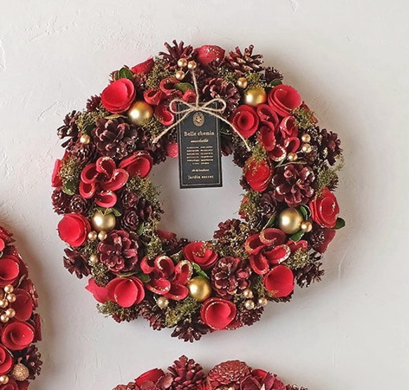 早割 ☆毎年飾れるクリスマスリース☆クリスマスリース ナチュラル