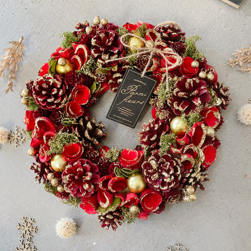 早割 ☆毎年飾れるクリスマスリース☆クリスマスリース ナチュラル