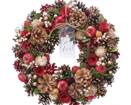 早割 ☆毎年飾れるクリスマスリース☆Lクリスマスリース ナチュラル