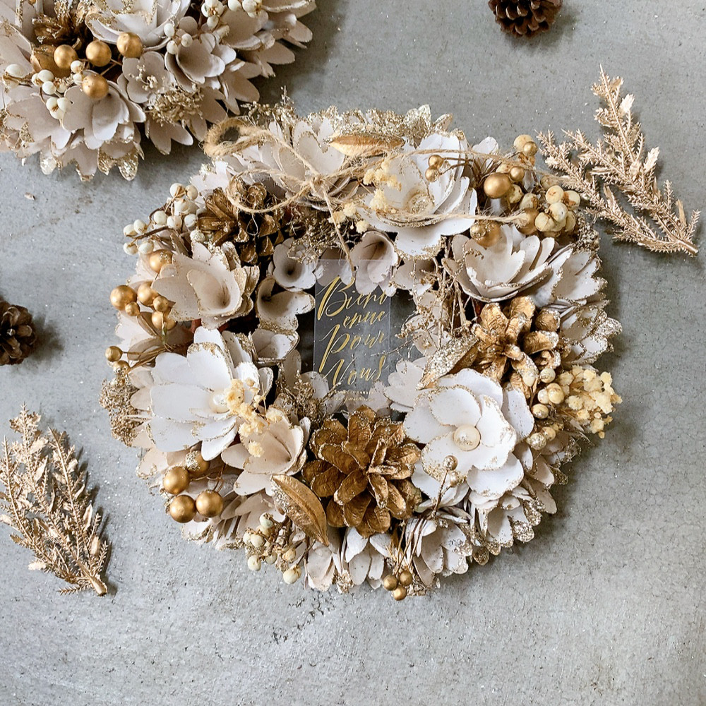 早割 ☆毎年飾れるクリスマスリース☆クリスマスリース ナチュラル