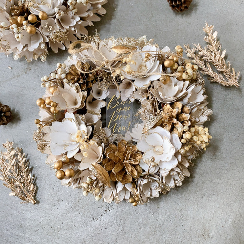 早割 ☆毎年飾れるクリスマスリース☆クリスマスリース ナチュラル