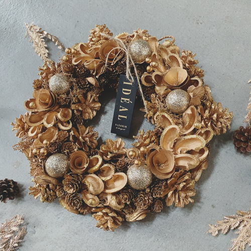 早割 ☆毎年飾れるクリスマスリース☆クリスマスリース ナチュラル