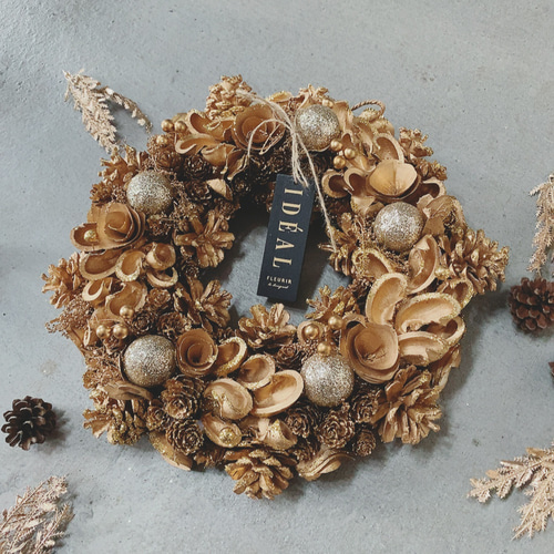 早割 ☆毎年飾れるクリスマスリース☆クリスマスリース ナチュラル