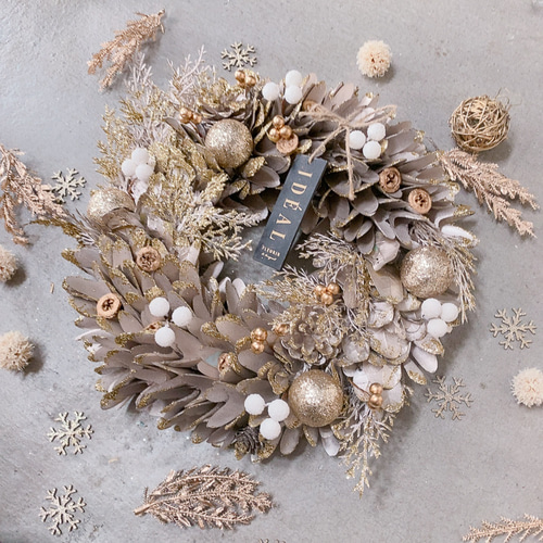 メタル動物モチーフのクリスマスリース ☆最終セール☆即日発送☆毎年飾れるクリスマスリース☆クリスマス