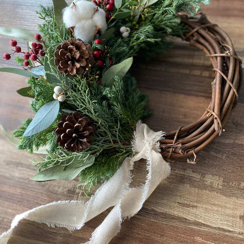 7.クリスマスハーフリース 早割☆フレッシュクリスマスリース☆クリスマスリース クリスマス