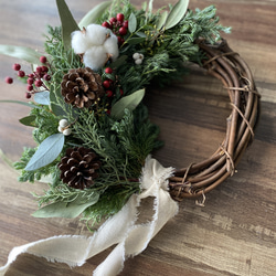 7.クリスマスハーフリース 2.クリスマスハーフリース 森の中のクリスマスハーフリース リース