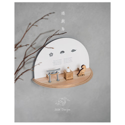 ＜再販開始＞ 人気作　１年中使える神棚/お正月飾り＆ミラー "遊戯鳥"  鏡餅 お札立て　ヒノキ　お正月飾り 18枚目の画像