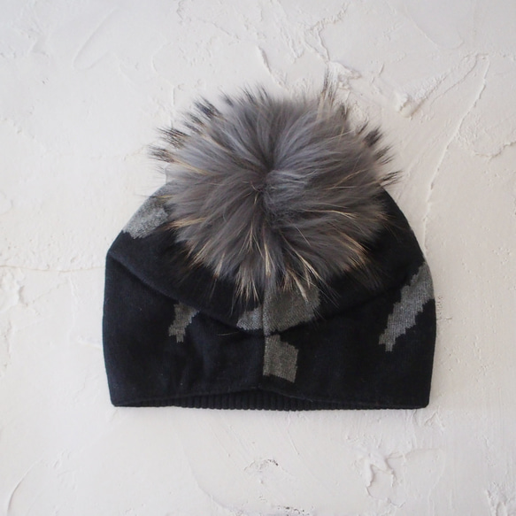 新入荷【滑らかな編み目とシンプルなデザイン】ブラウジングニット帽・迷彩BK 3枚目の画像