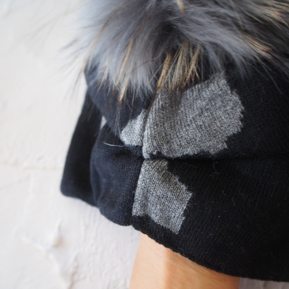 新入荷【滑らかな編み目とシンプルなデザイン】ブラウジングニット帽・迷彩BK 6枚目の画像