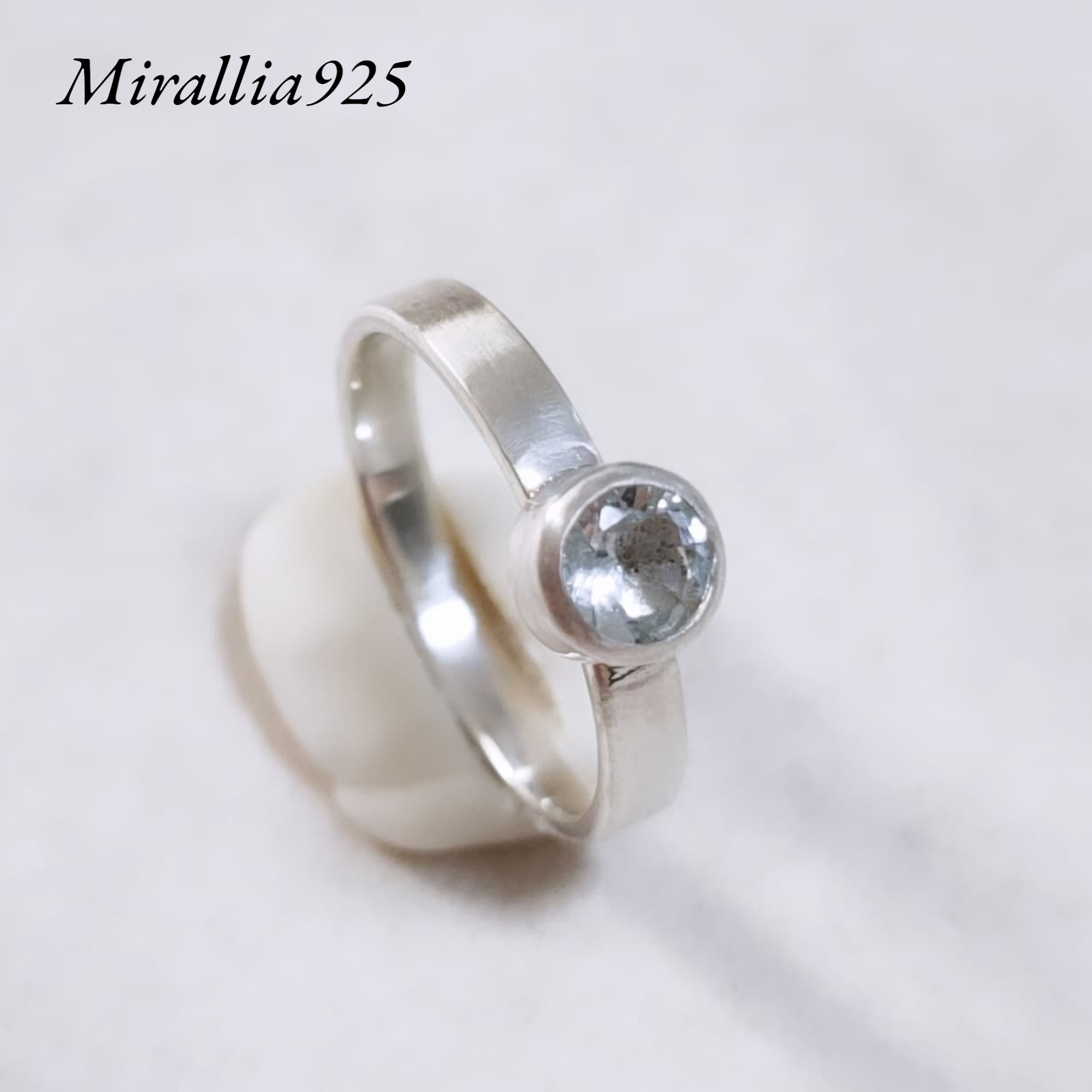 アクアマリン シルバーリング ラウンド 3月 指輪 誕生石 天然石 シルバー925 SV925 石留め